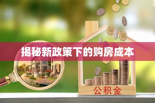 铜仁揭秘新政策下的购房成本