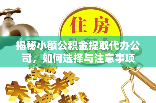 铜仁揭秘小额公积金提取代办公司，如何选择与注意事项